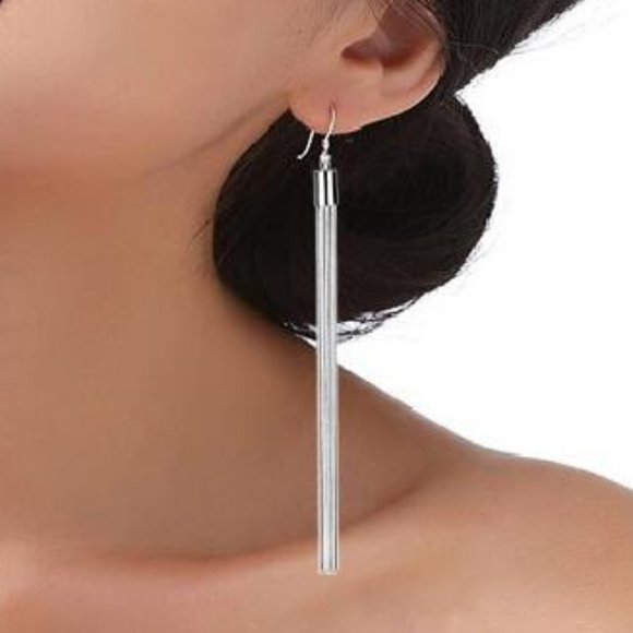 NEW 925 Sterling Silver Tassel Chain Drop Earrings - Picture 7 of 11